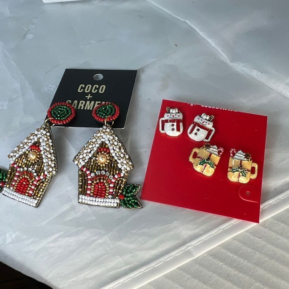 NWT Christmas Holiday pierced earrings lot